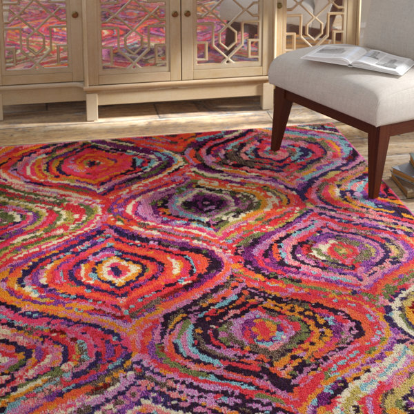 Langley Street Eddins Performance Purple/Orange Rug & Reviews Wayfair